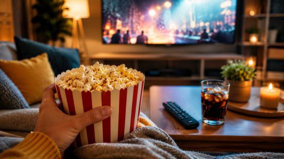 Pomysły na udany wieczór filmowy w domu — jak zorganizować seans, co przygotować, jak stworzyć kinową atmosferę i dobrać filmy.