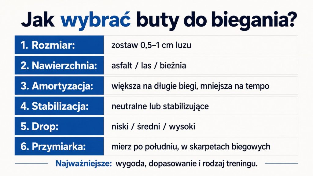 Jakie buty do biegania wybrać? Przewodnik po amortyzacji, dropie, rozmiarze i trasie