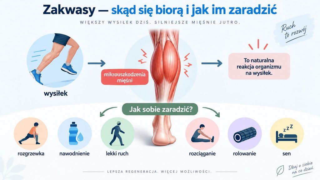 Zakwasy po treningu — skąd się biorą, ile trwają i jak skutecznie zmniejszyć ból mięśni