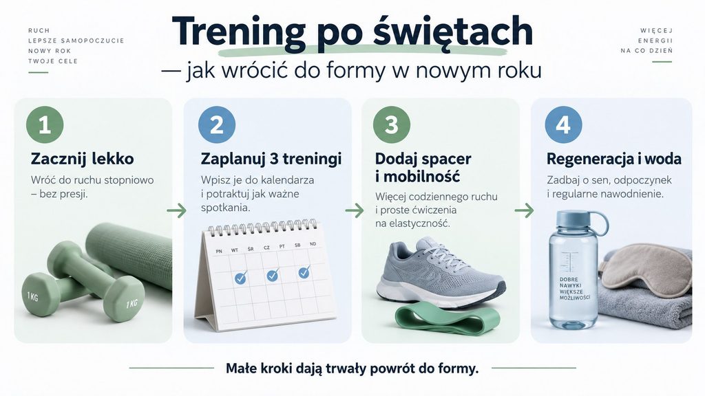 Trening po świętach — jak wrócić do formy w nowym roku bez przeciążenia i kontuzji