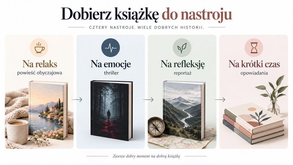 Co czytać? Jak wybrać książkę na każdy nastrój, poziom energii i wolny czas bez błądzenia po półce